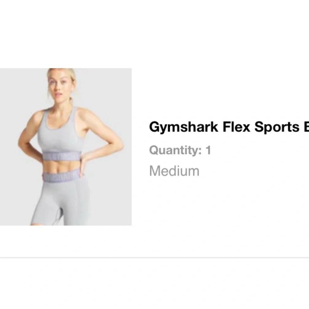 EUC Gymshark Light Gray Sports Bra + Shorts Set - Picture 4 of 5
